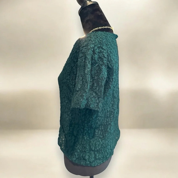 Victoria Secret vintage lace hunter green sheer top‎ large - Picture 2 of 5
